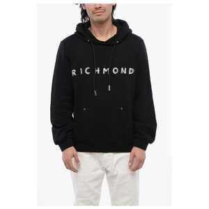 John Richmond Embroidered Logo BETTO Brushed Cotton Hoodie