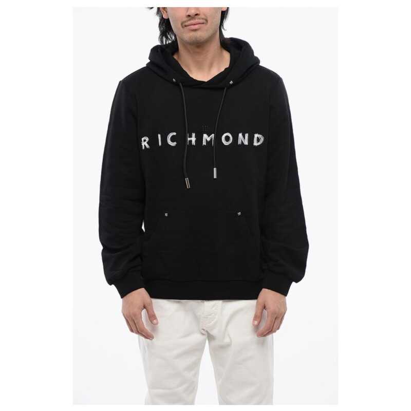 John Richmond Embroidered Logo BETTO Brushed Cotton Hoodie, theFeinheit