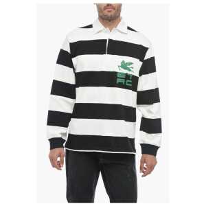 Etro Long Sleeved Two-Tone Striped Polo Shirt