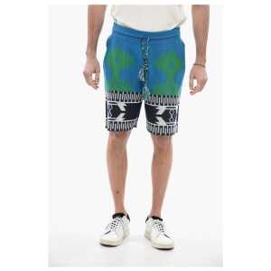 Alanui Piquet Cotton ICON Shorts with Geometric Motif