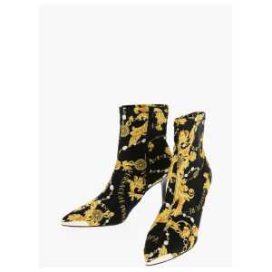 Versace JEANS COUTURE Baroque Printed Point Toe SCARLETT Sock Boots