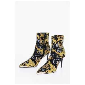 Versace JEANS COUTURE Baroque Printed Point Toe SCARLETT Sock Boots