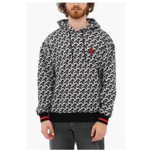 MCM Embroidered Logo Printed Brushed Cotton Hoodie
