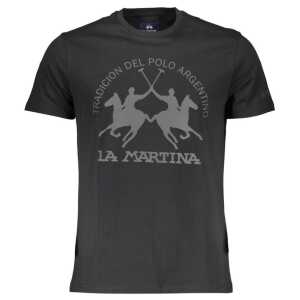 La Martina Black Cotton Men T-Shirt