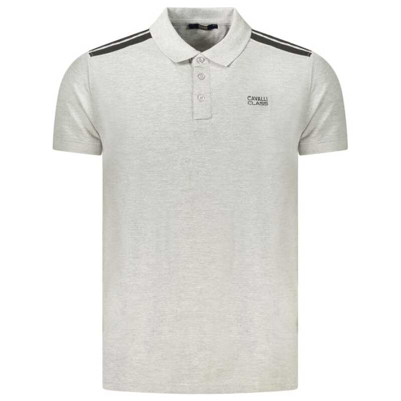 Cavalli Class Gray Cotton Polo Shirt, theFeinheit