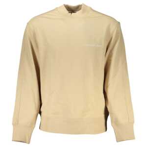 Calvin Klein Beige Crew Neck Logo Sweatshirt