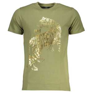 Cavalli Class Green Cotton T-Shirt