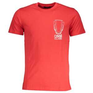Cavalli Class Red Cotton T-Shirt