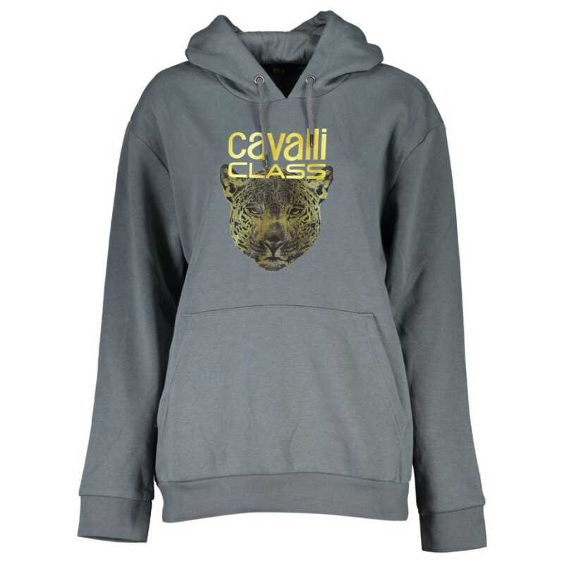 Cavalli Class Sleek Gray Fleece Hooded Sweatshirt, theFeinheit