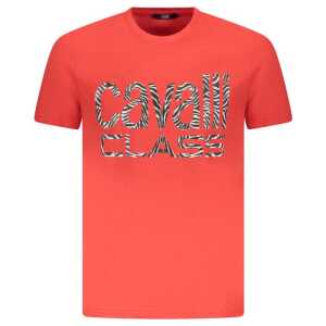 Cavalli Class Red Cotton Men T-Shirt