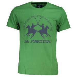 La Martina Green Cotton Men T-Shirt