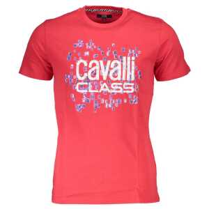 Cavalli Class Red Cotton Men T-Shirt