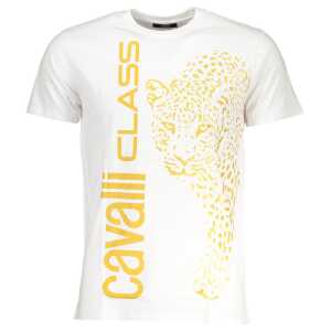 Cavalli Class White Cotton T-Shirt