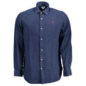 U.S. POLO ASSN. Blue Cotton Men Shirt