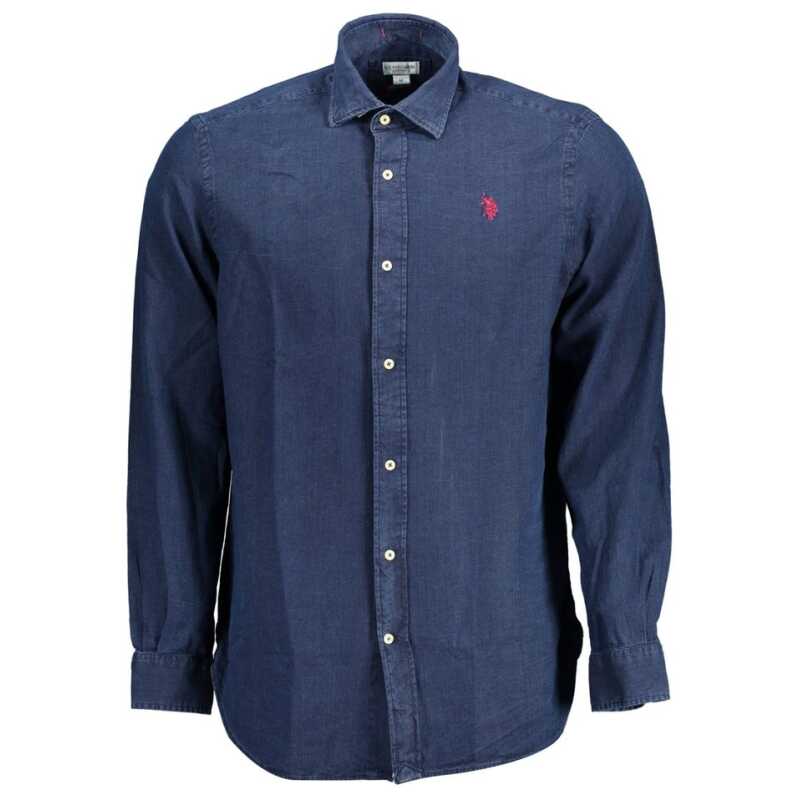 U.S. POLO ASSN. Blue Cotton Men Shirt, theFeinheit