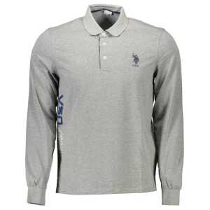 U.S. POLO ASSN. Gray Cotton Men Polo Shirt