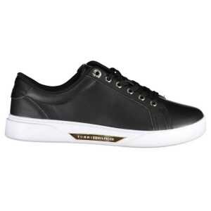 Tommy Hilfiger Black Leather Women Sneaker
