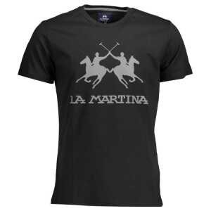 La Martina Elegant Crew Neck Tee with Iconic Print