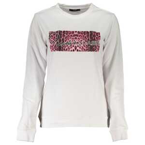 Cavalli Class White Cotton Sweater
