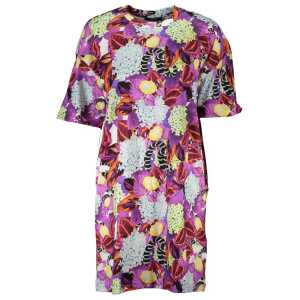 Cavalli Class Purple Cotton Dress