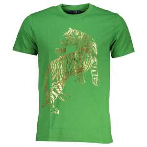 Cavalli Class Green Cotton T-Shirt