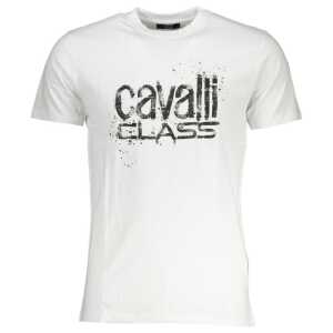 Cavalli Class White Cotton T-Shirt