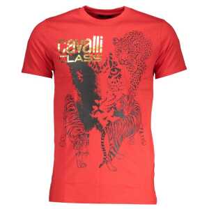 Cavalli Class Red Cotton T-Shirt