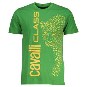 Cavalli Class Green Cotton T-Shirt