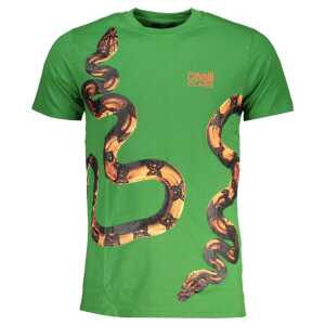 Cavalli Class Green Cotton T-Shirt