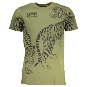 Cavalli Class Green Cotton T-Shirt