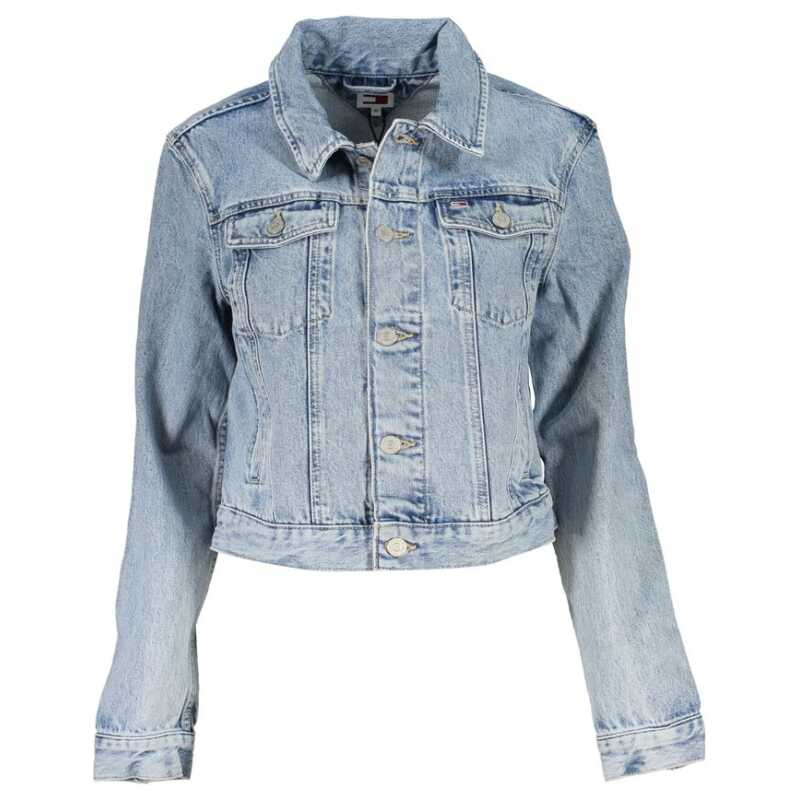 Tommy Hilfiger Light Blue Cotton Women Jacket, theFeinheit