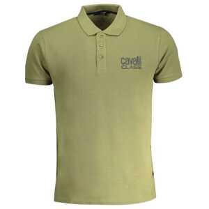 Cavalli Class Green Cotton Polo Shirt