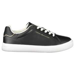 Tommy Hilfiger Black Leather Women Sneaker