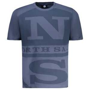 North Sails Blue Cotton Men T-Shirt