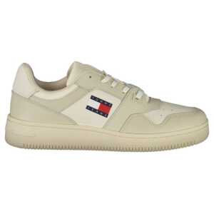 Tommy Hilfiger Beige Leather Men Sneaker