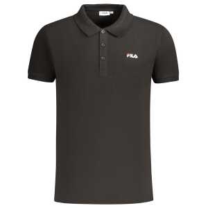 Fila Black Cotton Men Polo Shirt