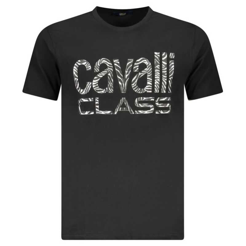 Cavalli Class Black Cotton Men T-Shirt, theFeinheit