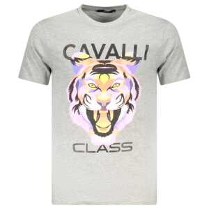 Cavalli Class Brown Cotton Men T-Shirt