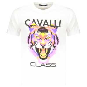 Cavalli Class White Cotton Men T-Shirt