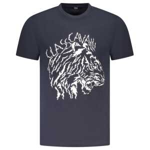 Cavalli Class Blue Cotton Men T-Shirt