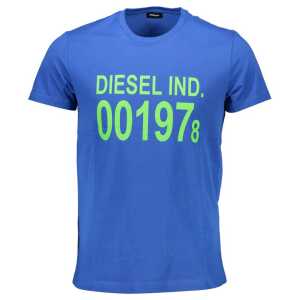 Diesel Blue Cotton Men T-Shirt