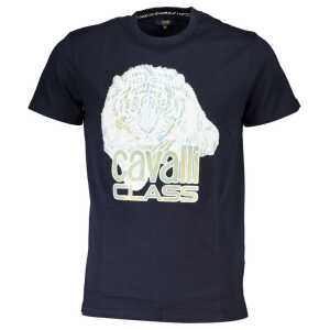 Cavalli Class Blue Cotton Men T-Shirt