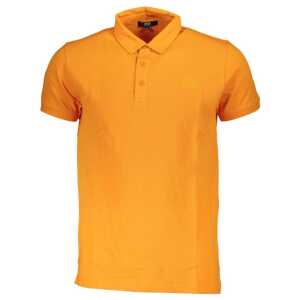 Cavalli Class Orange Cotton Men Polo Shirt
