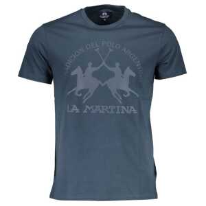 La Martina Blue Cotton Men T-Shirt