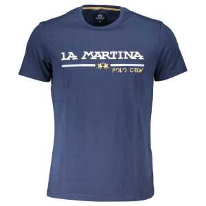 La Martina Blue Cotton Men T-Shirt