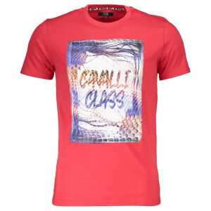 Cavalli Class Red Cotton Men T-Shirt