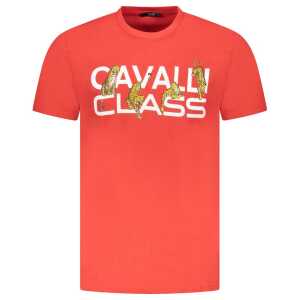 Cavalli Class Red Cotton Men T-Shirt