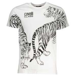 Cavalli Class White Cotton T-Shirt