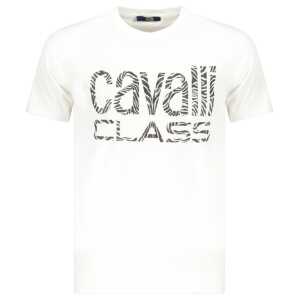 Cavalli Class White Cotton Men T-Shirt