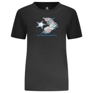 Converse Black Cotton Women T-Shirt